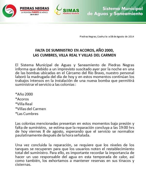 simaspn's tweet image. Atención #Acoros #Año2000 #VillaReal #VillasDelCarmen #LasCumbres @MpioPNegras @PURONJOHNSTON