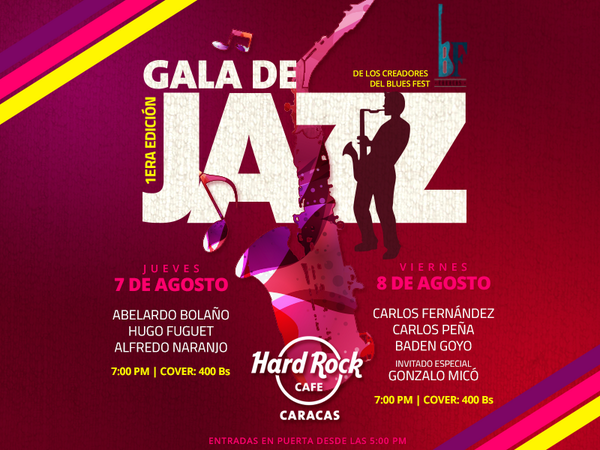 BLUESFEST_CCS's tweet photo. #Hoy continúa la GALA DE JAZZ. 8:30 p.m. En @hardrockcaracas. ¡La mejor música en vivo! @tweetEVENTOS ¡HAZ RT! http://t.co/aBIOHn5cCU