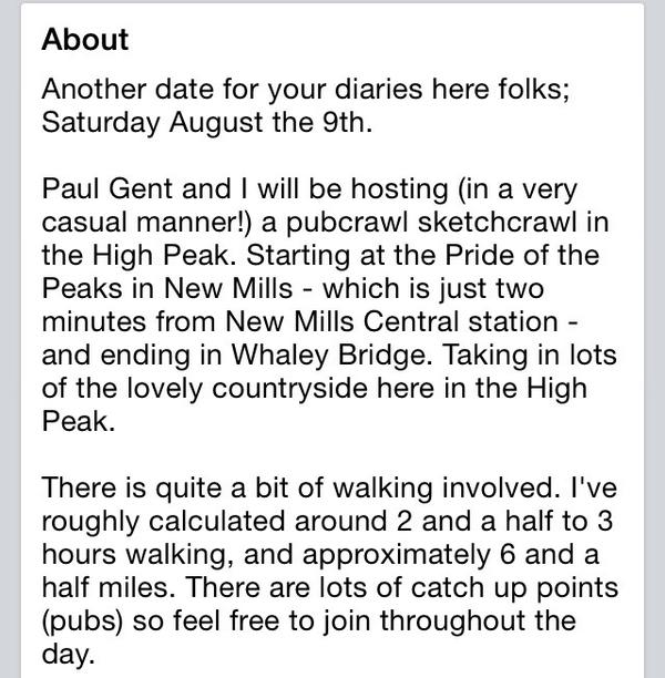 Saturday : Is sketch-walk-drink day with Paul Gent - starting off with breakfast in New Mills