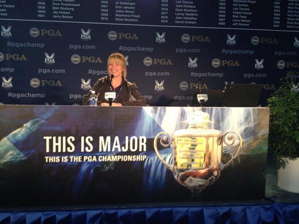 Matter_Inc's tweet photo. Our @turnleftlisa in the 2014 @PGAChampionship Media Center this week @ValhallaGolf. http://t.co/z6PXpEtEVL