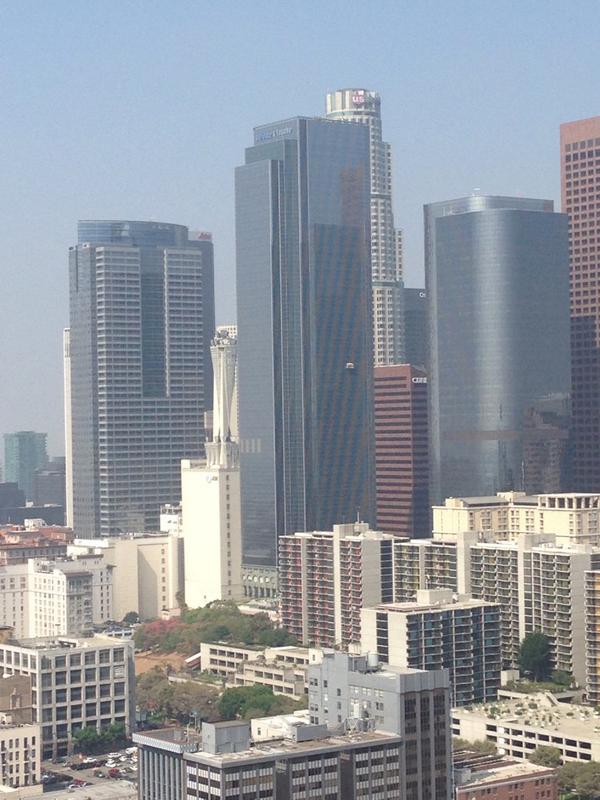 CaliKendi's tweet photo. View from the top of LA City Hall building during the Government and Law seminar for Leadership LA @SCLN #LLA http://t.co/PUEOcvMgKp