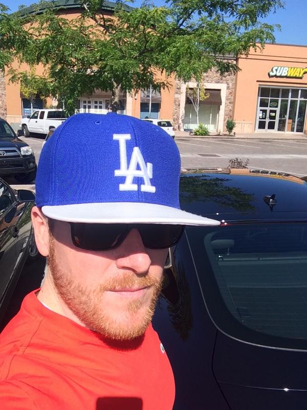 ScottWarner18's tweet photo. Loving my new #whitebill Dodgers hat. Picked it up last week at @Dodgers Stadium. #representin http://t.co/dElntb8PG5