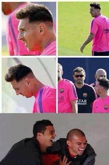 NL_Rodriguez10's tweet photo. Het nieuw kapsel van Messi😭😭😂😂 http://t.co/zNGMflcGjq