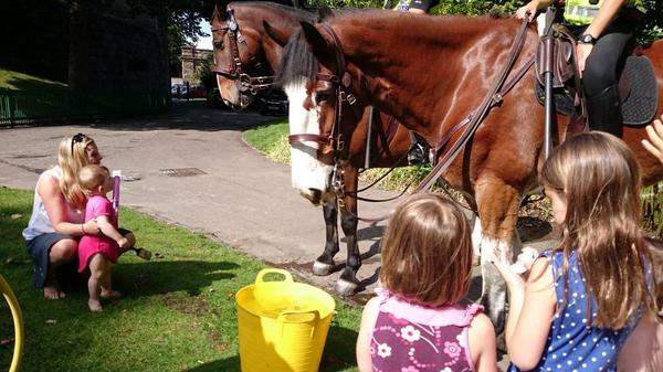 We had 2 surprise visitors at today. Thanks for visiting <a href="/policescotland/">Police Scotland</a> the children loved meeting the horses