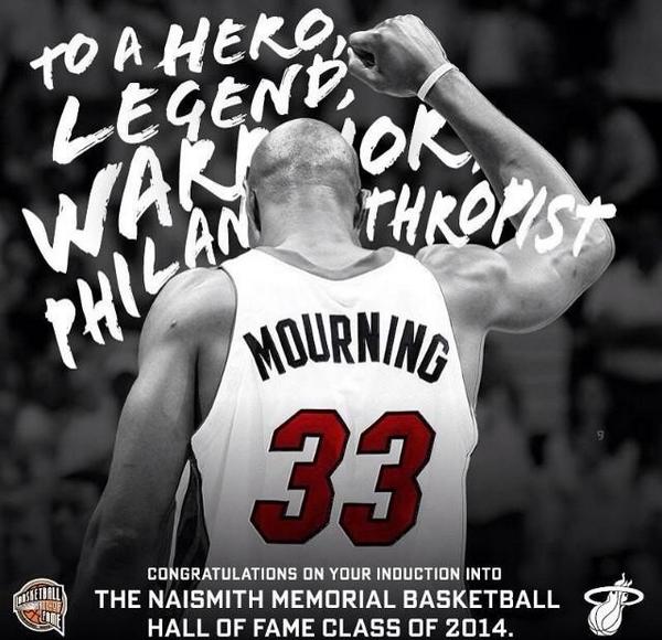 Heat_VAVEL's tweet photo. Hoy ingresa en el Salón de la Fama la leyenda de Miami Heat, Alonzo Mourning. http://t.co/k93TfRLou2