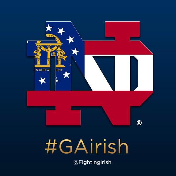FightingIrish's tweet photo. Deep in SEC country, we want our Georgia Irish fans! RETWEET if you're @ProudtobeND #GAirish #NDFamily http://t.co/TSl6OVV7Yk