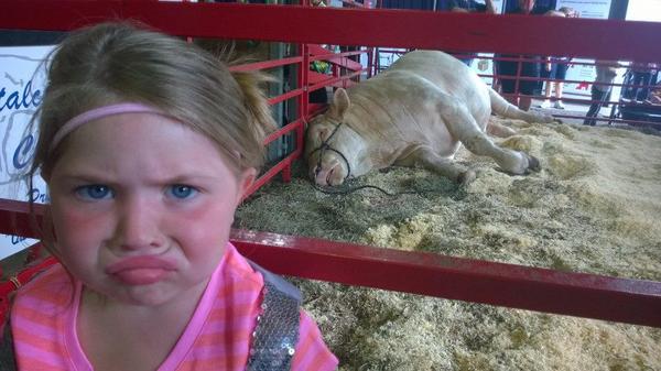 toniturck's tweet photo. @WHOhd my daughter, Lilly doing her "bull face" with the Super Bull. :) #ISF2014 http://t.co/wQNOnNCz4x
