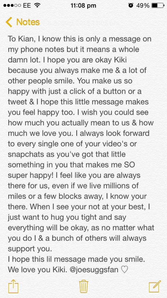 RachelTyneKirby's tweet image. To @KianLawley,
I highly doubt that you'll see this but, if you do, I hope it makes you smile ♡ #WeLoveYouKian