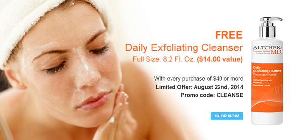 AltchekMD's tweet photo. Celebrating launch of http://t.co/PrlkFuGgx5 FREE Exfoliating Cleanser PROMO: Cleanse #FreebieFriday @ThriftyJinxy http://t.co/hDrR1yswui