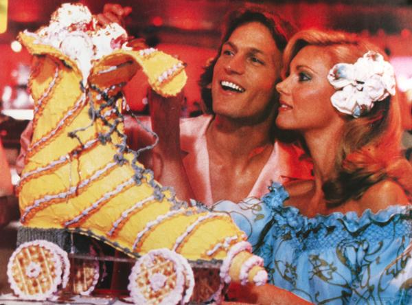 filmartgallery's tweet photo. 34 years ago #XANADU was released! Here is a one of our German 23"x33" posters #rollerskatecake #disco http://t.co/1EvnDsFopA