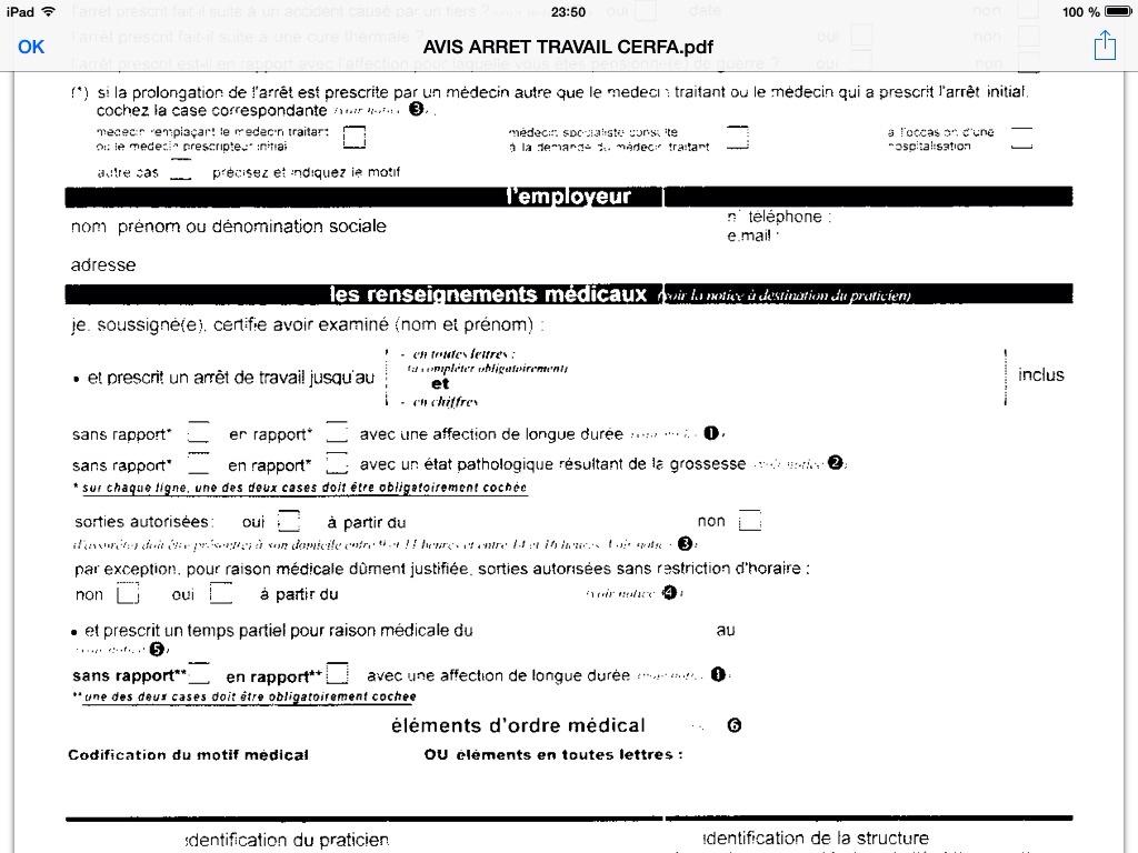 Arret de travail sans restriction dhoraire