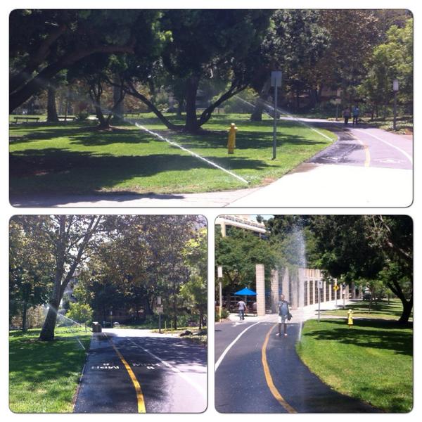 alexbreitler's tweet photo. So that's a $500 fine, right? MT @WaterCastles: Yet another #DroughtFAIL in #CA at @UCIrvine - blatant waste of water http://t.co/rnnbMQ7aGX