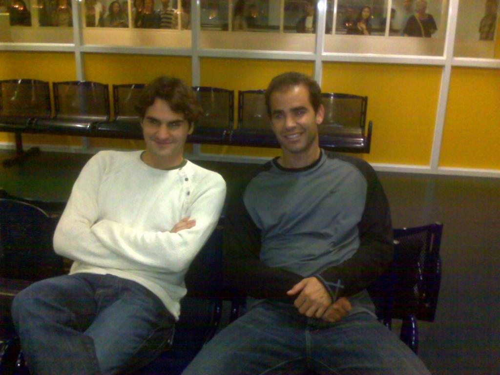 Pete Sampras on FB:
Here is a photo of Pistol & Roger during their Asian Tour in 2007. 
Happy Birthday Roger Federer. 