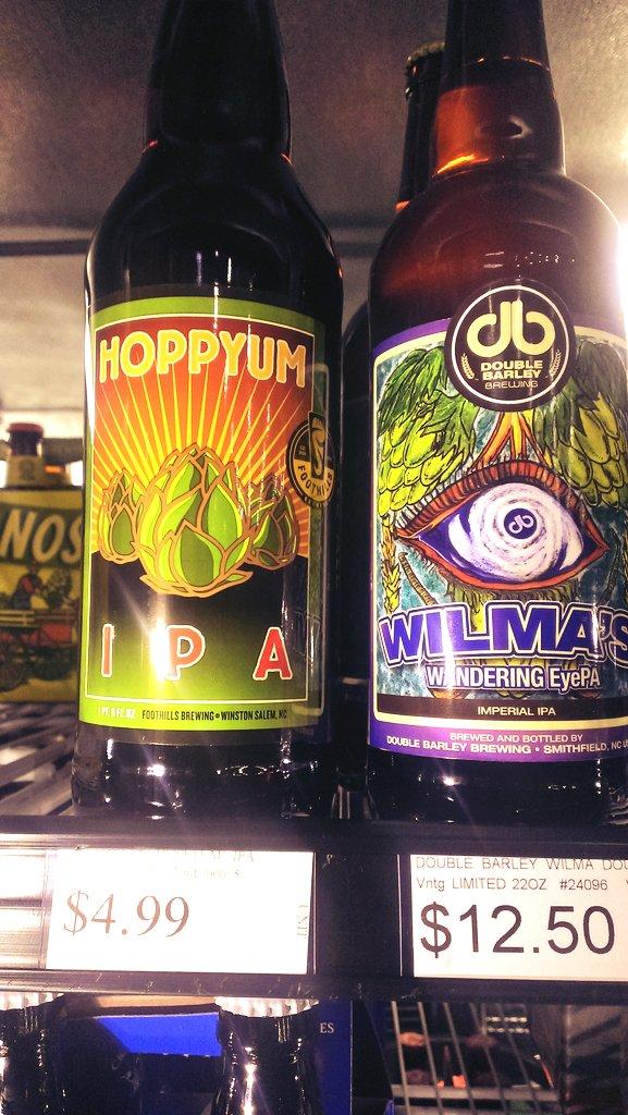 Both of these are good IPAs but one's price point is off.  <a href="/FoothillsBeer/">Foothills Brewing</a> <a href="/doublebarley/">Double Barley</a>