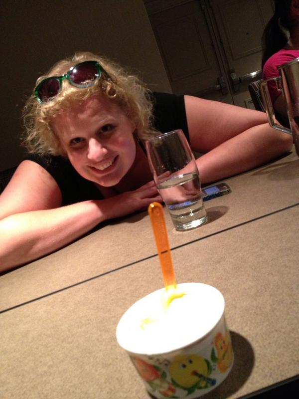 KimFoxWOSU's tweet photo. I got birthday gelato and a tweet from @ccartero at #aejmc14. How awesome is that? #aejmc2014 http://t.co/kcz3j7f4YI