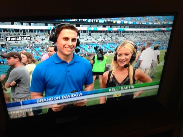DerekJamesTV's tweet photo. Fun #wccbcats pregame w/@KelliBartik &amp; @BrandonDavidow. Great job guys. Loved the Family Feud music! #gotgame http://t.co/4Y9UN0lIuM
