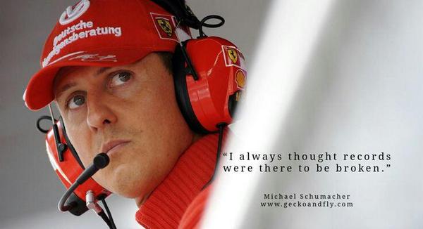 ClassicFormula1's tweet photo. Michael Schumacher - 'I have always thought records were there to be broken'. ~ #KeepFightingMichael http://t.co/Lgk4HxWs8q
