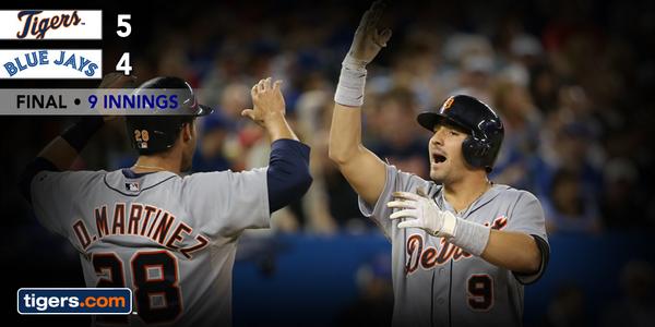 tigers's tweet photo. Castellanos, @EugenioSuarez5 go back-to-back in 9th to catapult #Tigers over Blue Jays. Recap: http://t.co/8fYpknd7lS http://t.co/NBTfCakeTU