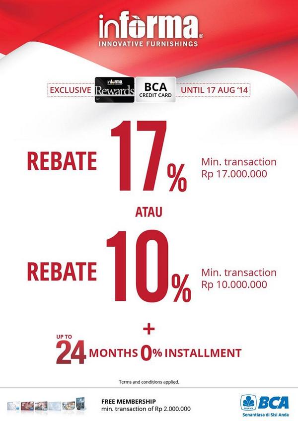 PROMO Informa Mall BaleKota * REBATE 10% Min. Belanja Rp10.000.000, &amp; * REBATE 17% Min. Belanja Rp17.000.000,