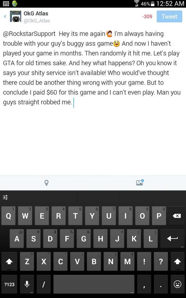 OkG_Atlas's tweet photo. @RockstarSupport 😒Please help http://t.co/vFQc1W1whh