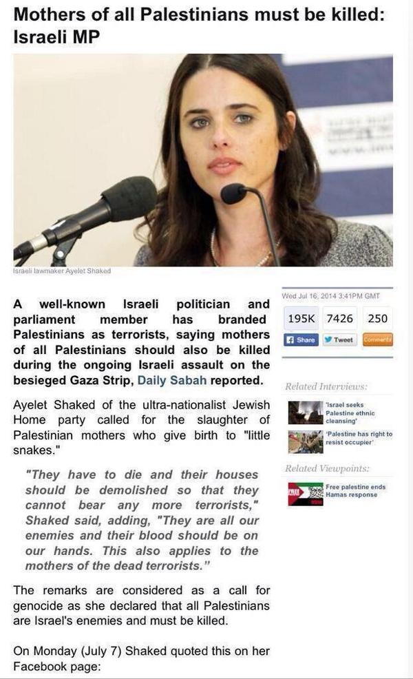AJ's tweet photo. It's not a genocide, it's self defence, they are looking for terrorists that are hiding in some civilian homes #Gaza http://t.co/YrCIbMTAhv