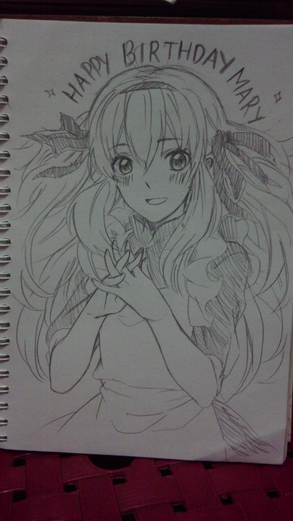 Doodle buat ultah mary www tapi uploadnya telat wk 