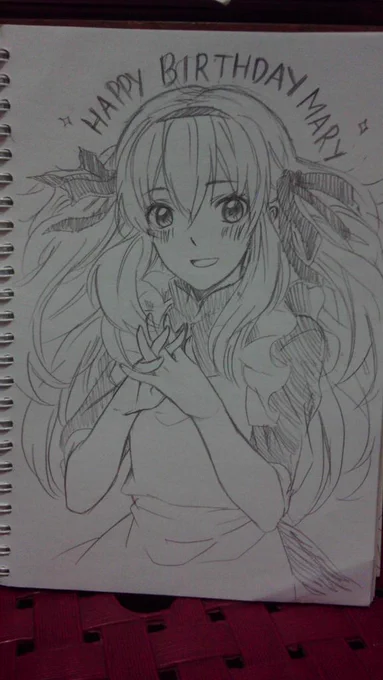 Doodle buat ultah mary www tapi uploadnya telat wk 
