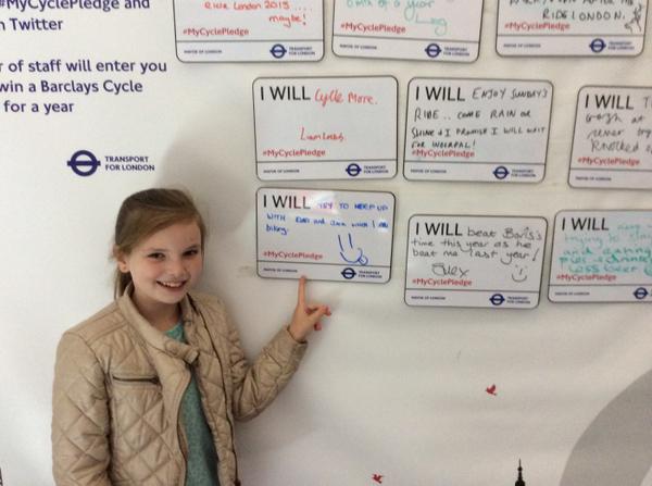 CycleLDN's tweet photo. Here's #MyCyclePledge today @TfLOfficial #RideLondon @NickieBantoft http://t.co/n4Yy1GrFXE