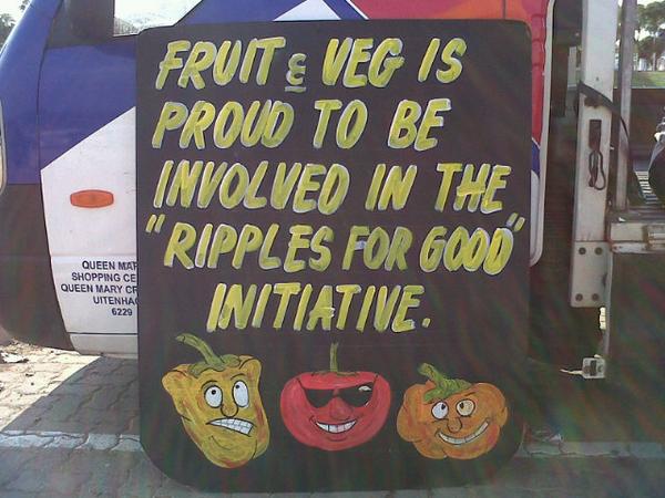 mariabotha's tweet photo. I'm grateful for all the amazing support from Fruit &amp; Veg Uitenhage for today's @BuildersFan @ripplesforgood http://t.co/atXDW5In8B