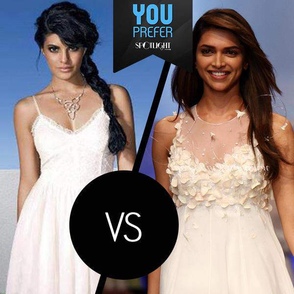 SpotlightV18's tweet photo. .@Asli_Jacqueline and @deepikapadukone both look like fairies in white. Who has you spell bound? http://t.co/raAg819d7X