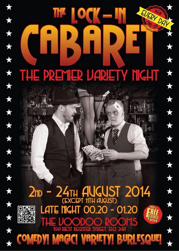 GriffinandJones's tweet photo. The FREE Lock-In Cabaret TONIGHT at the @voodoorooms is ticking ALL the boxes of Comedy, Magic, Variety &amp; Burlesque! http://t.co/CGaA482Dhm