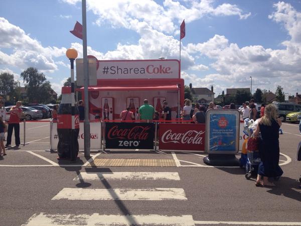NorwichExtra's tweet photo. Get your name on a coke bottle at Norwich extra @Ez241188 @cokezone @CherriYallop http://t.co/pY737AbILD