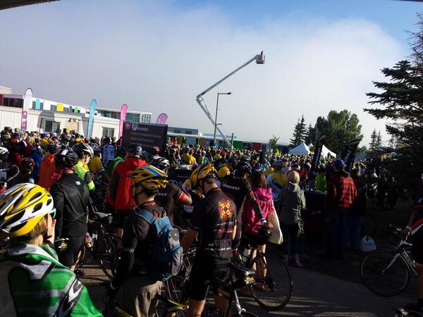 MikeEwanchuk's tweet photo. #RTCCAB getting set to head out on an epic ride. #effyoucancer @KillItSquad http://t.co/wPiq2Vr80r