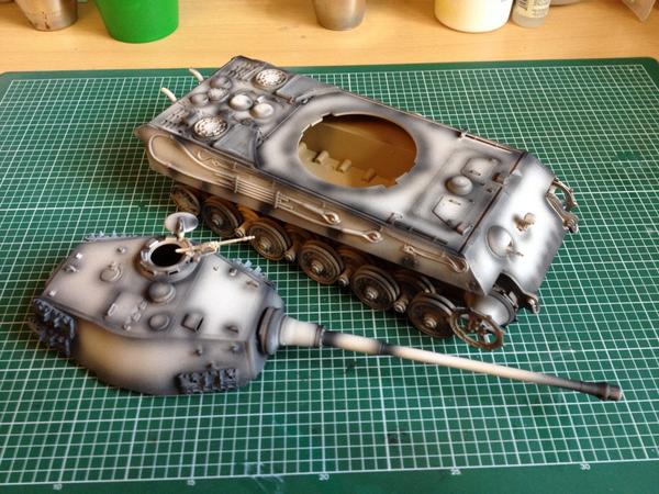 ModelingMark's tweet image. Primer and pre shading done will hopefully start laying the base colour down later today
