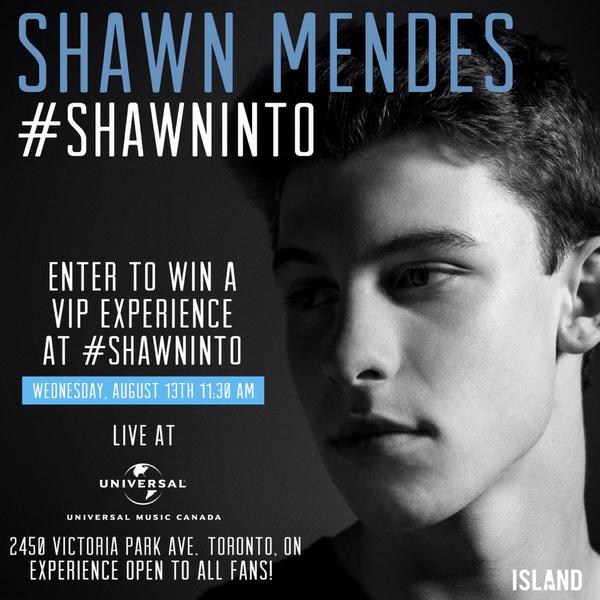 ShawnMendes's tweet image. Toronto come hang before the show on Weds ! Ill be at Universal, then HMV ! Chance to win a M&amp;amp;G by tweetin #ShawnInTo