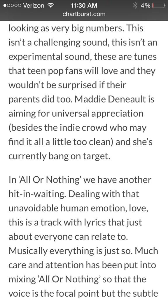 maddiedeneault's tweet image. You can say I'm chasing an unrealistic dream, but this is the stuff that pushes me. Thank you @Chartburst so much!!!