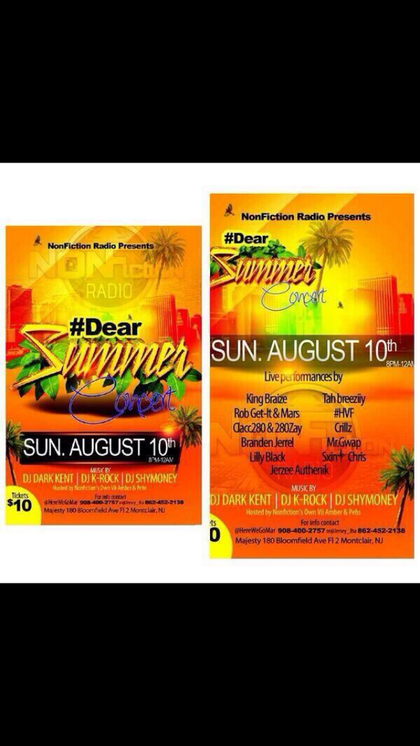 NonFiction_Ray's tweet photo. #DearSummerConcert this Sunday doe ! #BeThere #NonFictionRadio http://t.co/Pesth8n2tU