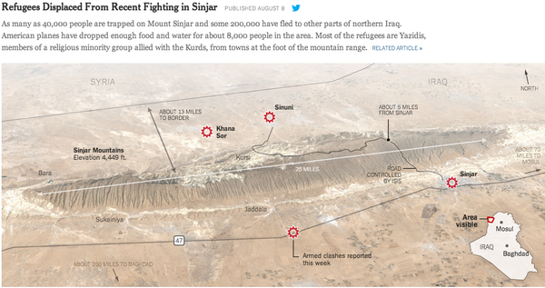 nytimes's tweet image. A visual guide to the crisis in Iraq and Syria nyti.ms/1vlS7ad