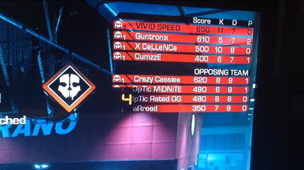 Lydiabnet's tweet photo. @OpTicMidnight good game :) @CJCarneyy @MLG @OpTicGaming http://t.co/kYFKUj7Fdh