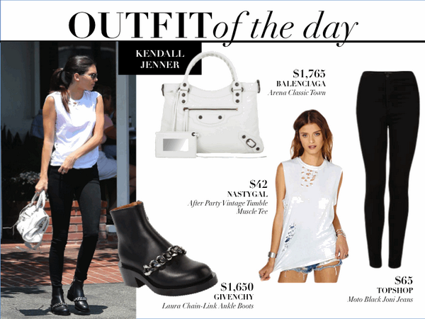 Browsydotcom's tweet photo. @KendallJenner's casual outfit is the perfect #OOTD for a Saturday spent running errands or exploring the City! http://t.co/QADO8EVVlY