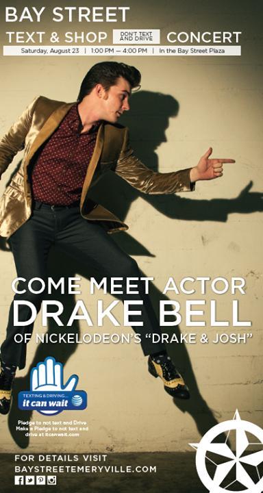 BellieversAsia's tweet photo. Don't miss the chance of meeting @DrakeBell at @BayStEmeryville on August 23rd! http://t.co/sDRu5xAxqd