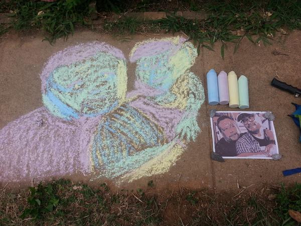 To be fair, there was a storm coming and the sidewalk chalk was as thick as my daughter's arm.