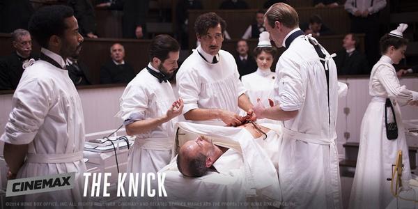 SherrilynB's tweet photo. "@AtTheKnick: Scrub in. A replay of The Knick starts now on @Cinemax. #AtTheKnick http://t.co/3IXgaoZVJb" - loving it!