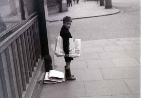 Image result for Image of a street corner paperboy