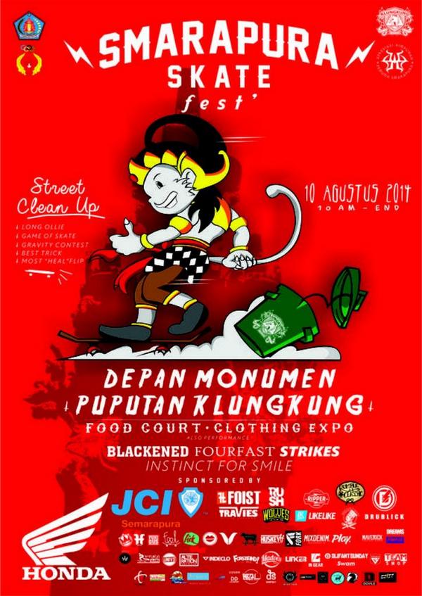 TODAY !!!
PSB KLUNGKUNG PRESENT : 
SMARAPURA SKATE FEST. 
MINGGU, 10 AUG 2014
10 AM- END 
DPN MONUMEN PUPUTAN KLK