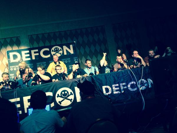 Brogrammer's tweet image. Two of the Defcon @HackerJeopardy categories: "Tits" and "Asses."