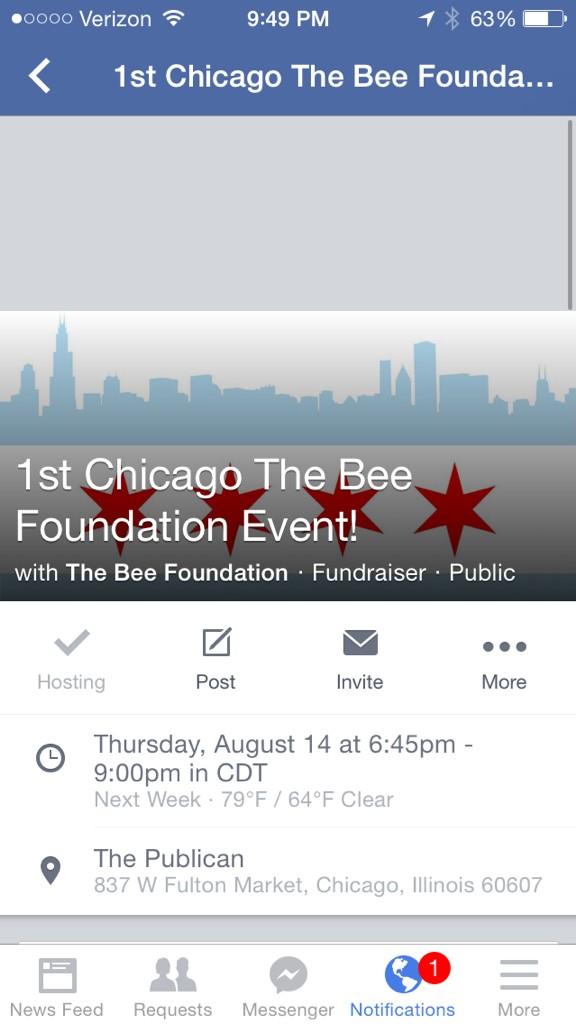 thebeefoundatio's tweet photo. Join us 8/16 for our 1st Chicago event!An evening @publicanchicago to raise #brainaneurysm awareness!@chicagotribune http://t.co/6sB6RdlRQw