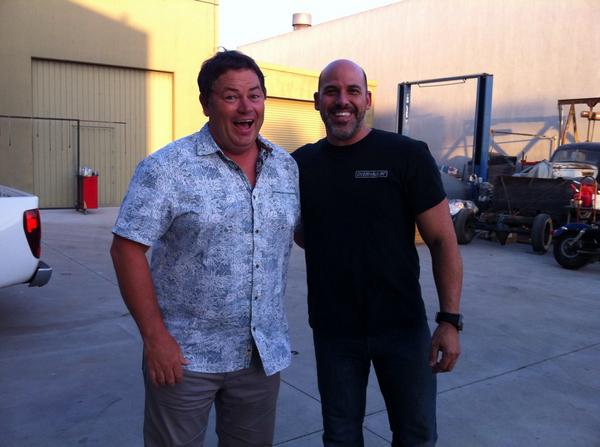 MrsMBrewer's tweet photo. Mike with Andre on the set x http://t.co/fNUDtD0hJU