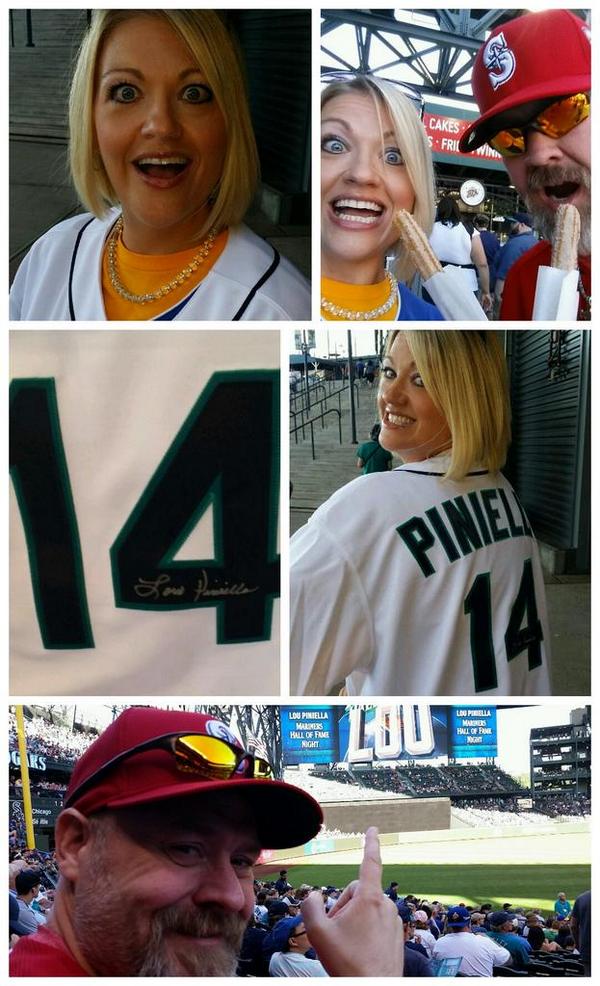 Can't believe I won this autographed #LouPiniella @Mariners jersey tonite! @pdgwhof & I say #ThanksLou #GoMariners