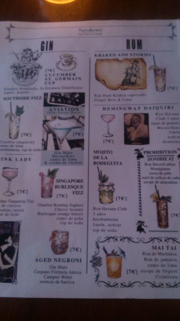 Girithron's tweet image. Elegid un cocktail y me mandais que os tomaríais por reply! #Speackeasy